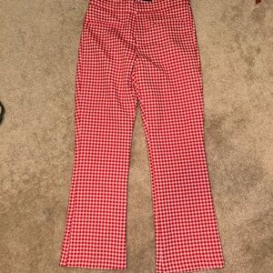 Zara red checkered pants